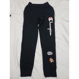 Champion Reverse Weave Super Mario Jogger Sweatpants Mens Small Black Fleece